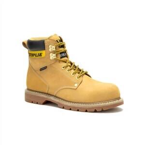 NEW CAT FOOTWEAR men’s second shift waterproof steel toe 6″ lace up work boot in